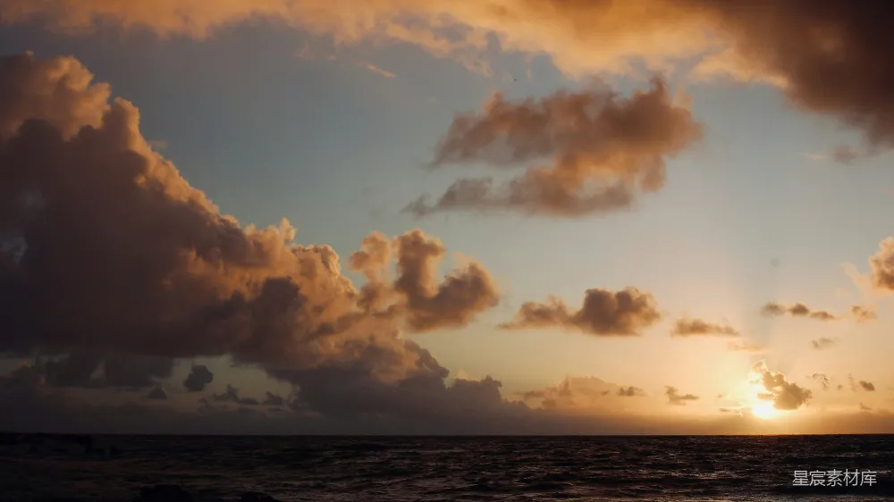 高清摄影 日落 海景 自然风光 宁静 天空 日落时分的海景