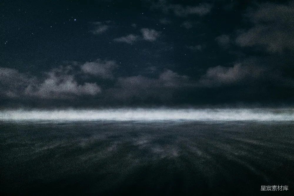 高清摄影 夜景 海洋 宁静 星空 自然 夜幕下的海平面