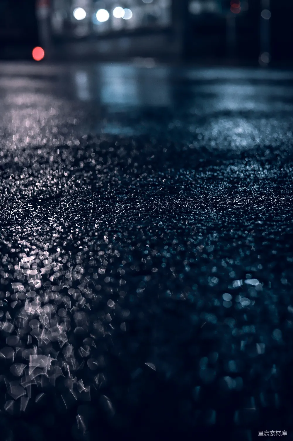 高清摄影 夜景 雨滴 城市 光斑 宁静 雨夜街头的光斑