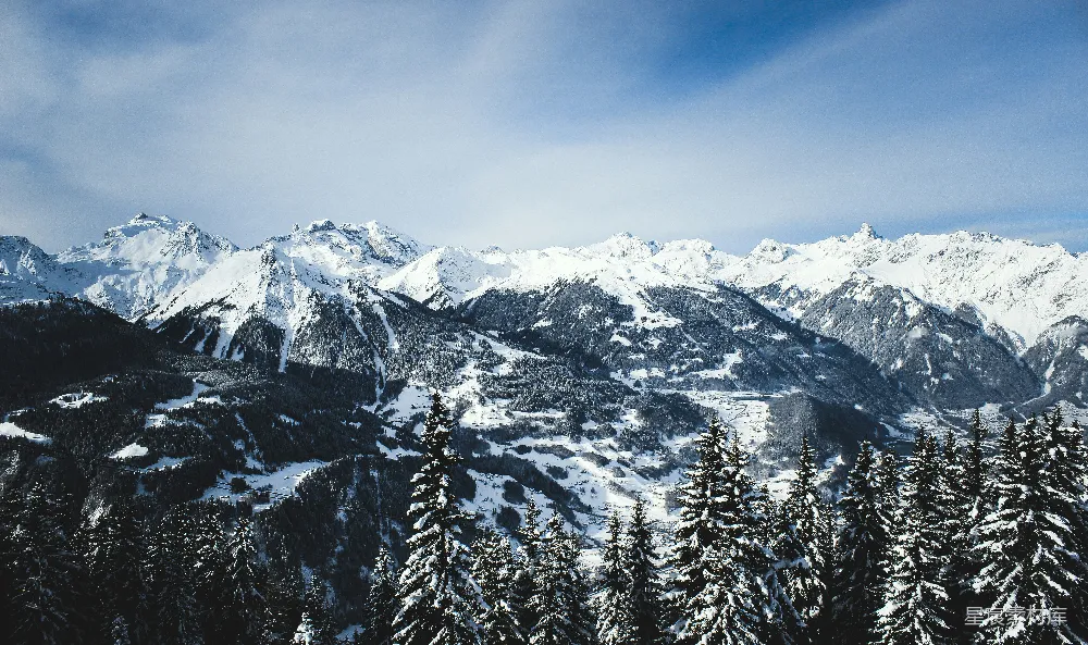 高清摄影 阿尔卑斯山脉 雪景 冬季 自然风光 户外 雪后的阿尔卑斯山脉
