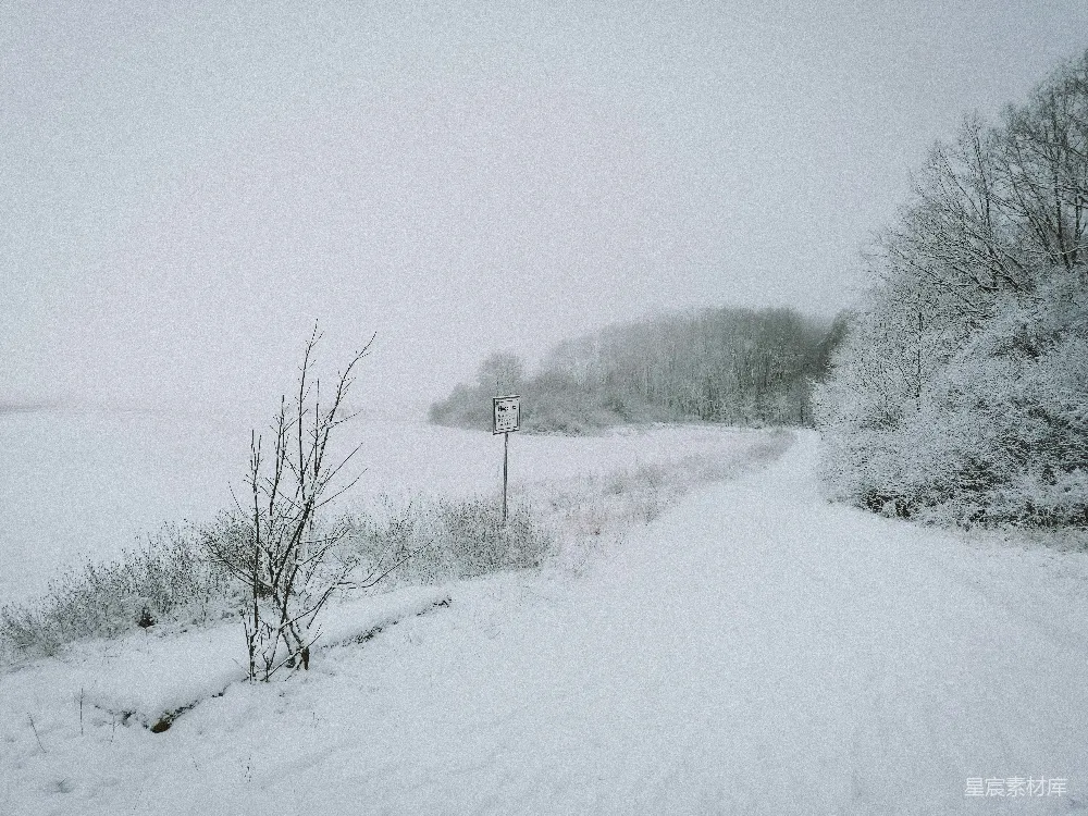高清摄影 雪景 自然风光 户外 标志牌 冬季 雪景中的标志牌