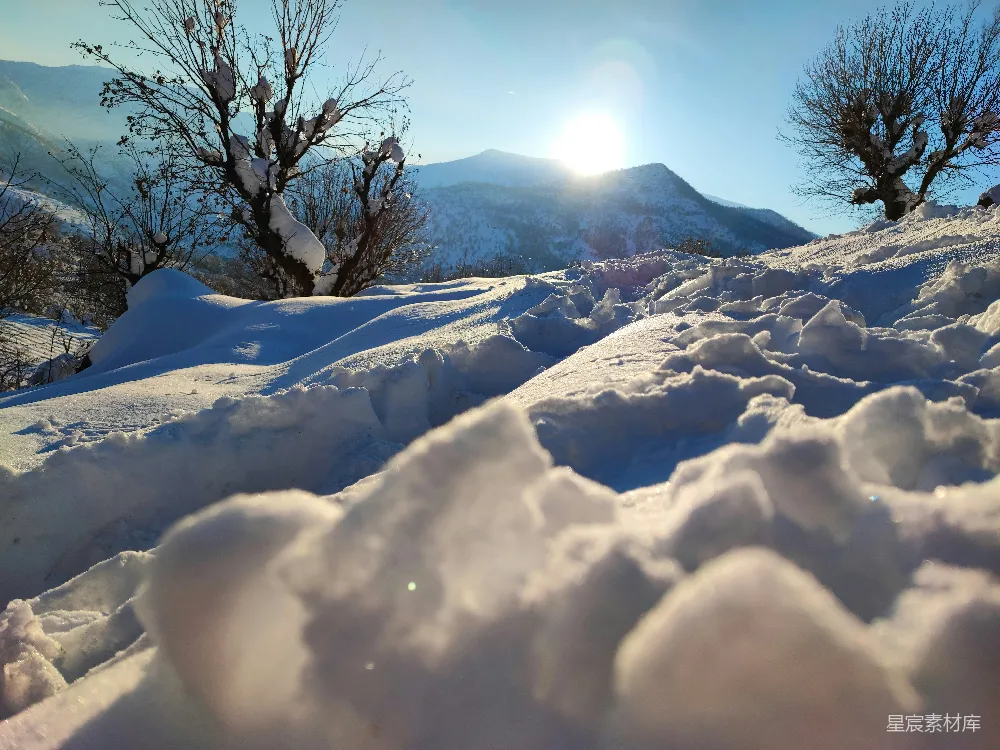 高清摄影 雪景 冬季 自然风光 阳光 户外 冬日阳光下的雪景