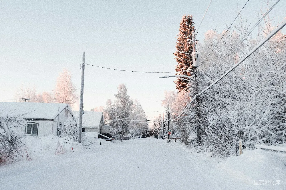 高清摄影 冬景 雪景 宁静 乡村 自然 雪后的小镇