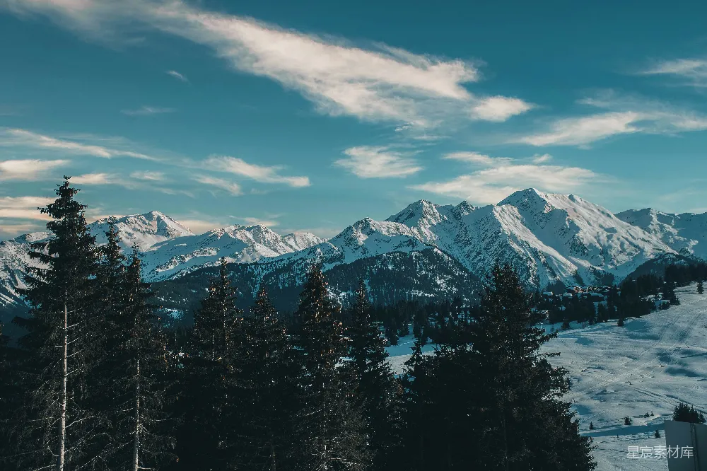高清摄影 山脉 雪景 冬日 自然 户外 冬日山景