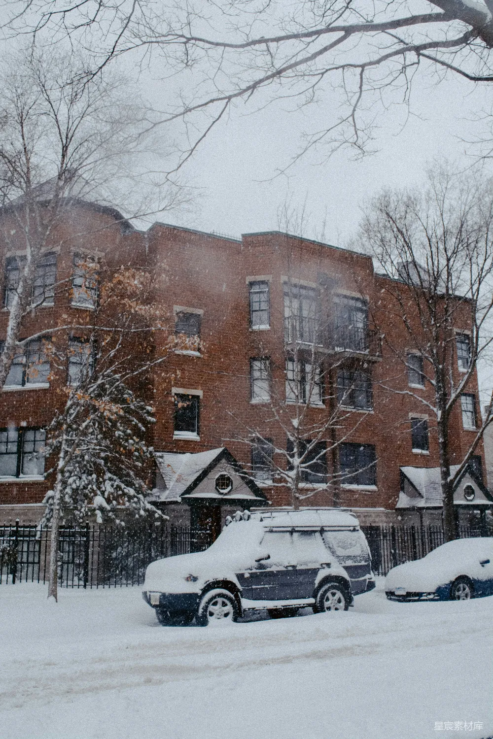 高清摄影 雪景 住宅 宁静 冬日 城市 雪中的住宅区