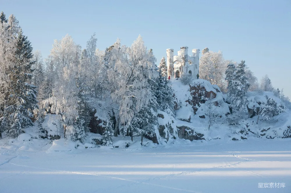 高清摄影 雪景 城堡 冬季 自然风光 户外 雪中的童话城堡