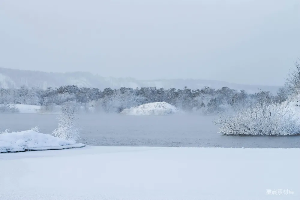 高清摄影 雪景 冬季 自然风光 宁静 湖泊 冬日湖畔雪景