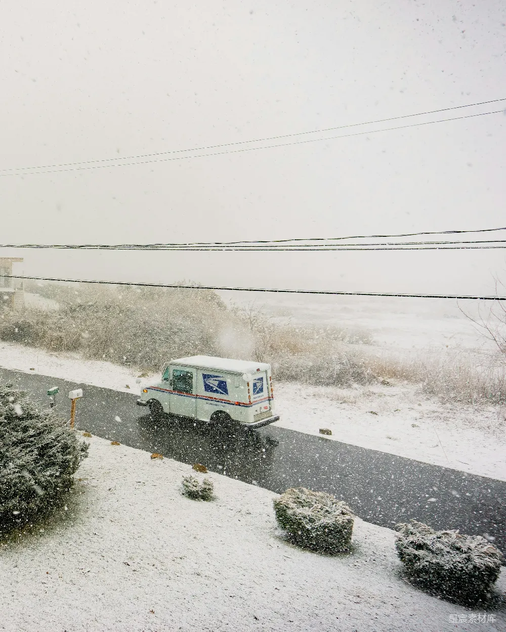 高清摄影 雪景 邮车 乡村 冬季 自然 雪中邮车