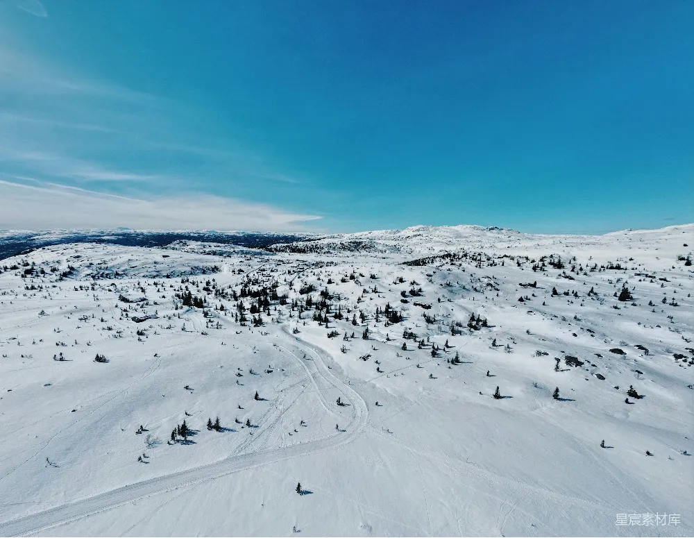 高清摄影 雪景 冬季 自然风光 航拍 宁静 雪原上的宁静冬季景色