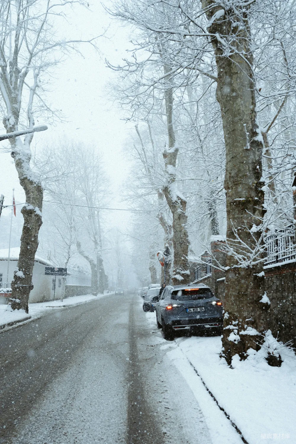 高清摄影 雪景 冬季 城市 自然 风景 雪中的街道