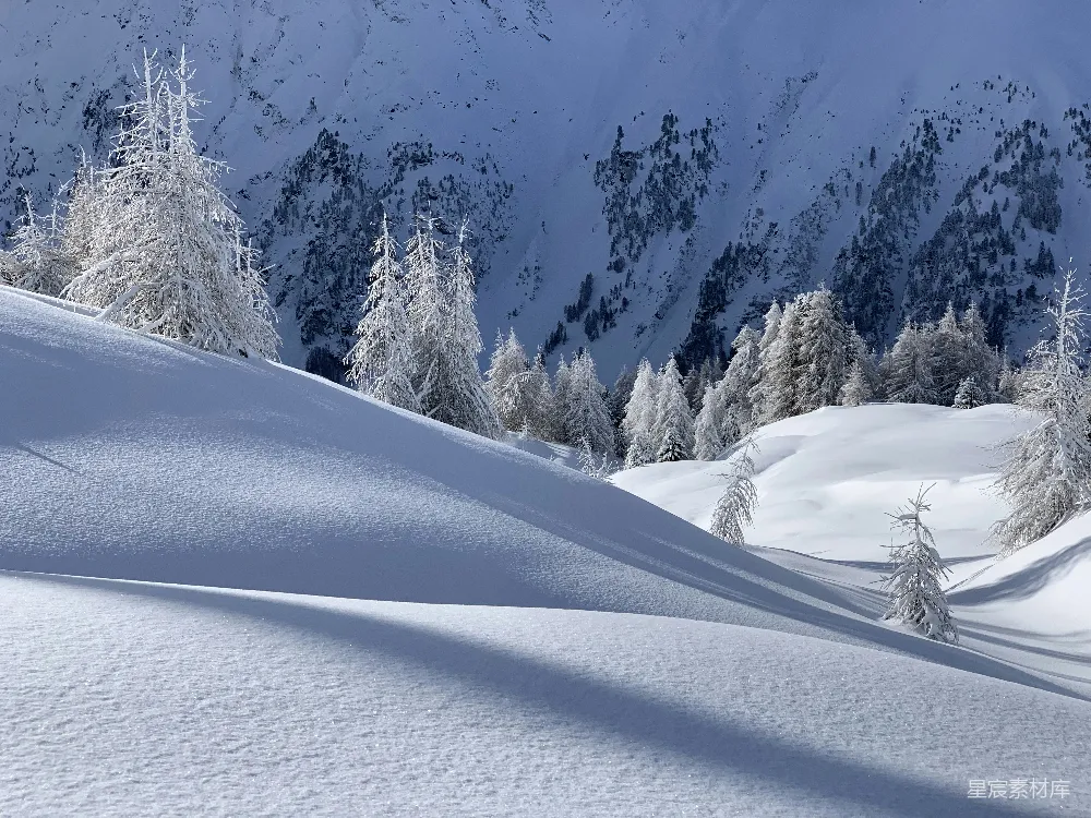 高清摄影 雪景 冬季 自然风光 宁静 户外 雪后的宁静山谷
