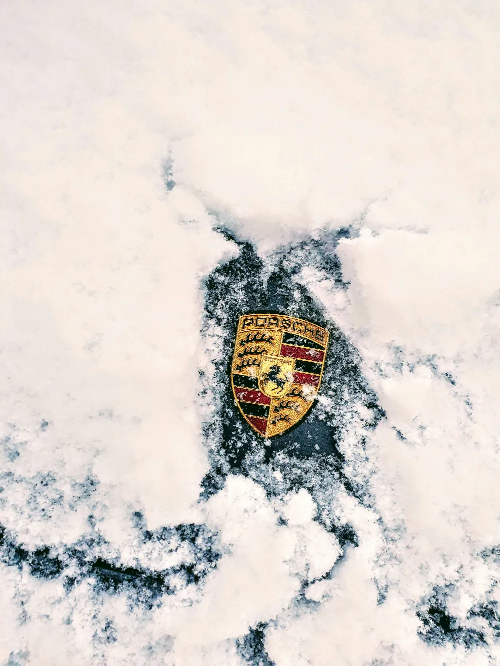 高清摄影 保时捷 雪景 汽车标志 冬季 经典 雪中保时捷徽标