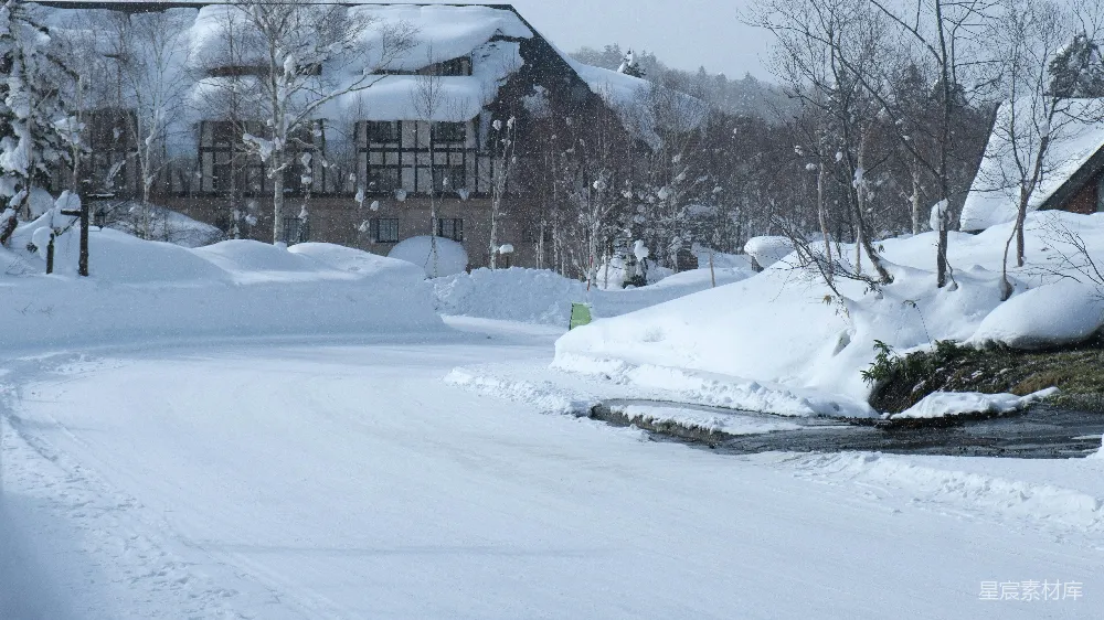 高清摄影 冬季 雪景 乡村 宁静 自然 雪中的宁静小镇