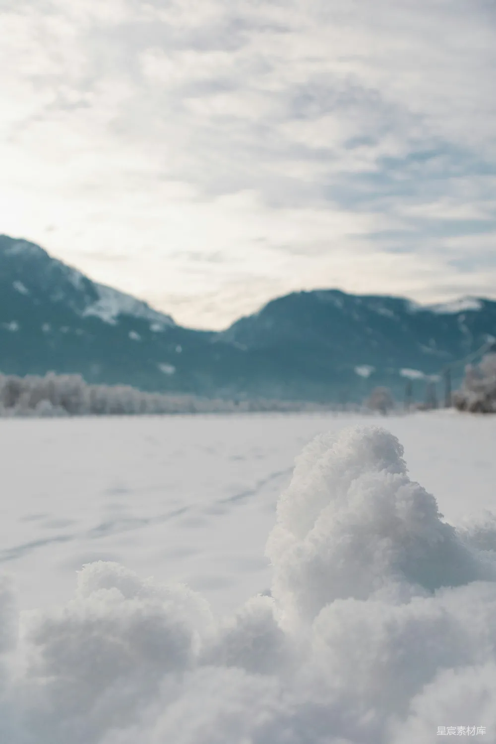 高清摄影 雪景 冬季 自然 户外 风景 冬日雪景中的小雪人