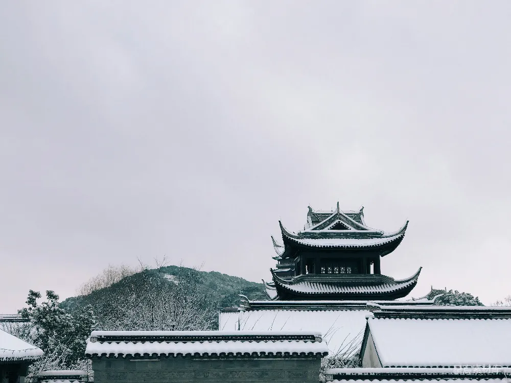 高清摄影 古建筑 雪景 传统风格 冬季 风景 雪后古楼