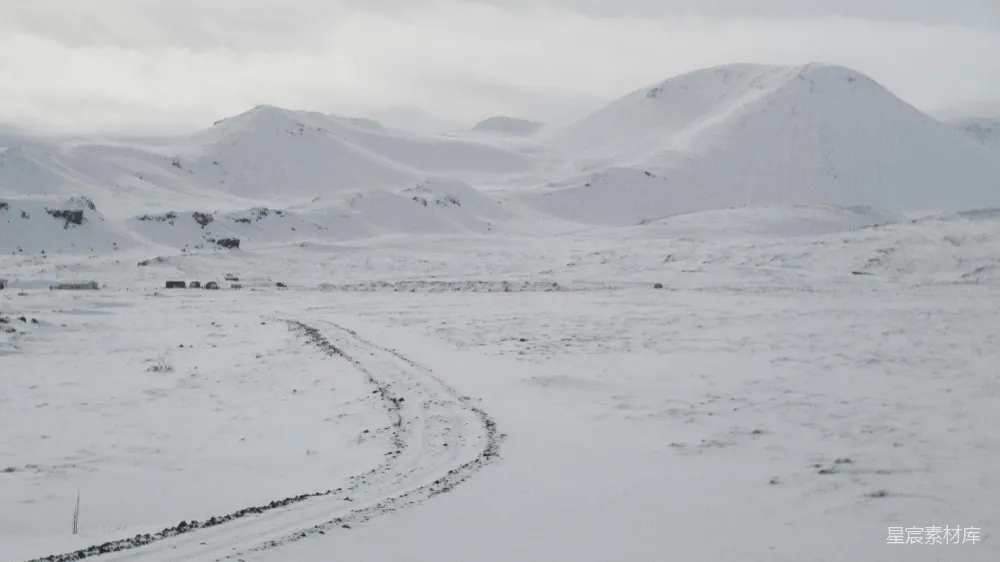 高清摄影 雪景 冬季 自然 宁静 户外 雪地中的蜿蜒小径
