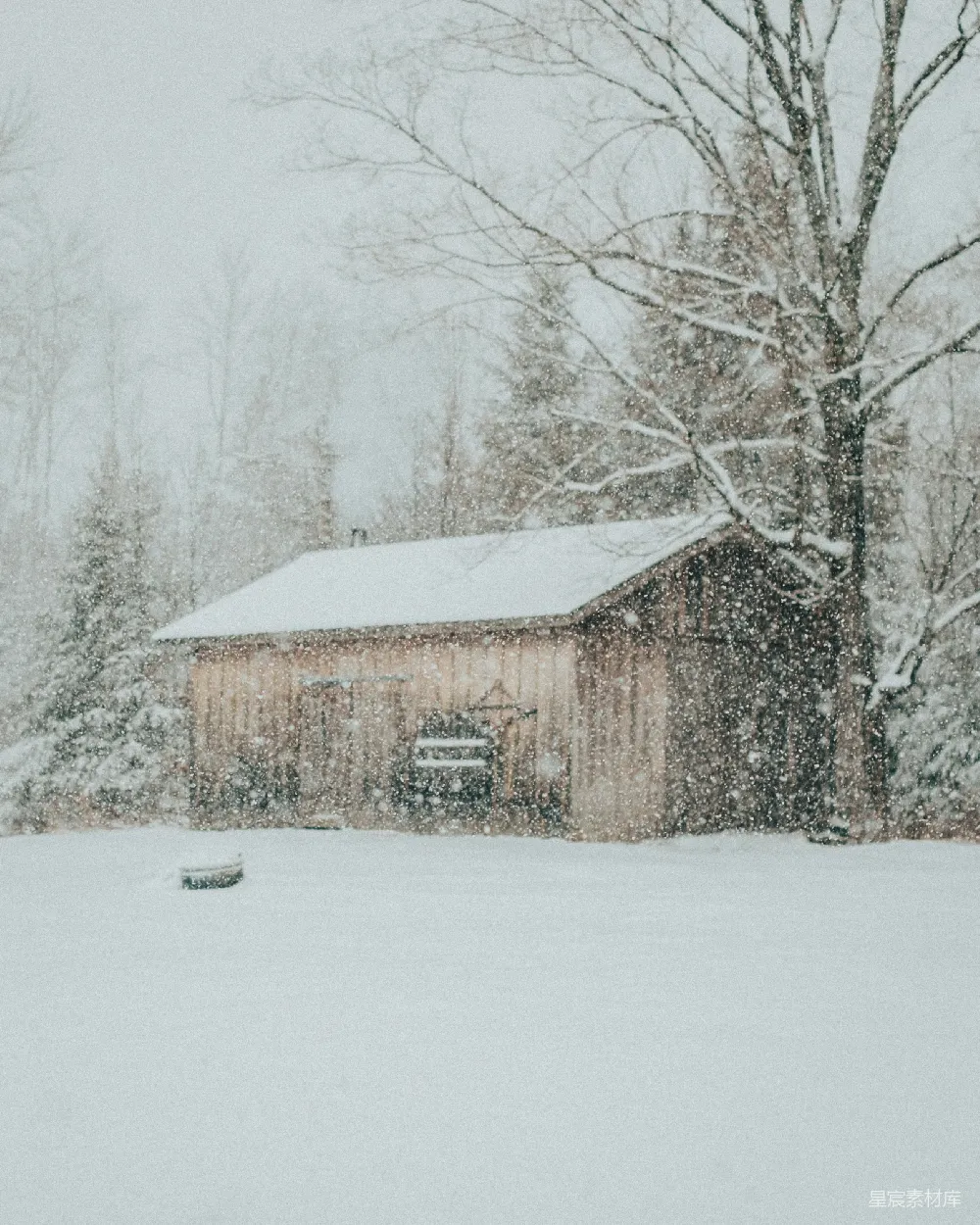 高清摄影 雪景 冬日 乡村 宁静 自然 冬日雪景中的小屋