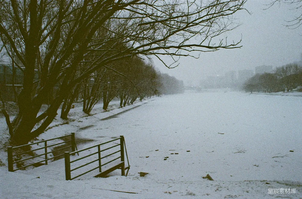 高清摄影 雪景 冬日 铁桥 自然风光 城市公园 冬日雪景中的铁桥