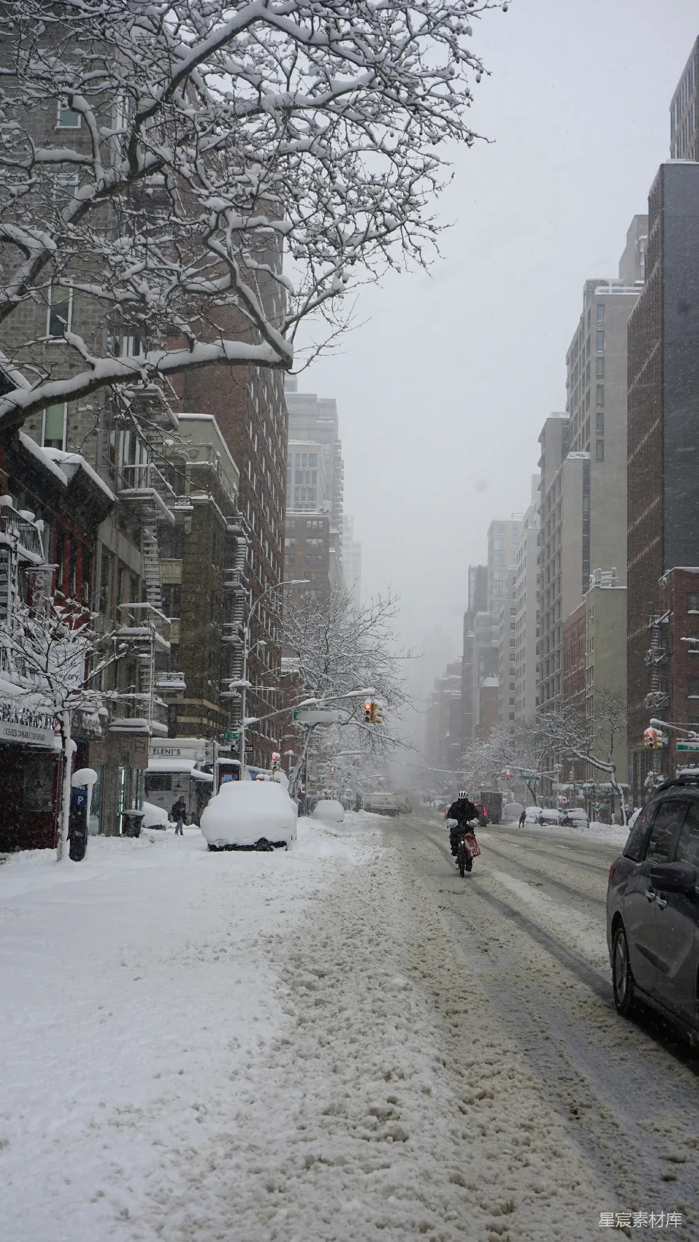 高清摄影 雪景 城市 冬季 街道 户外 雪中的城市街道