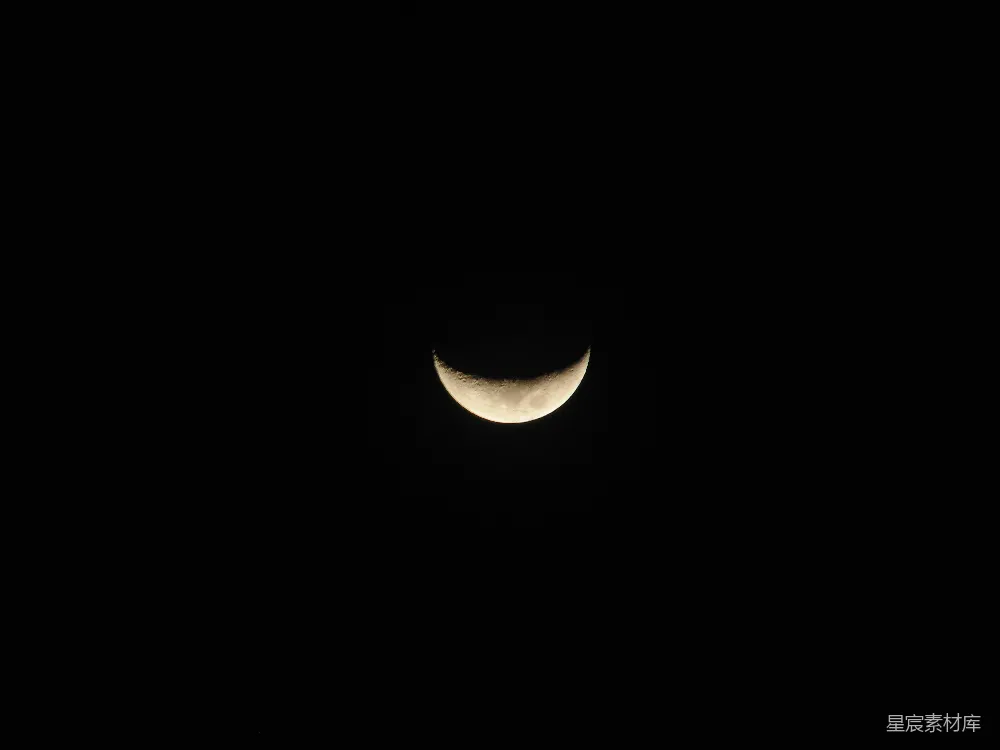 高清摄影 月亮 夜晚 自然 宁静 天文 夜空中的新月