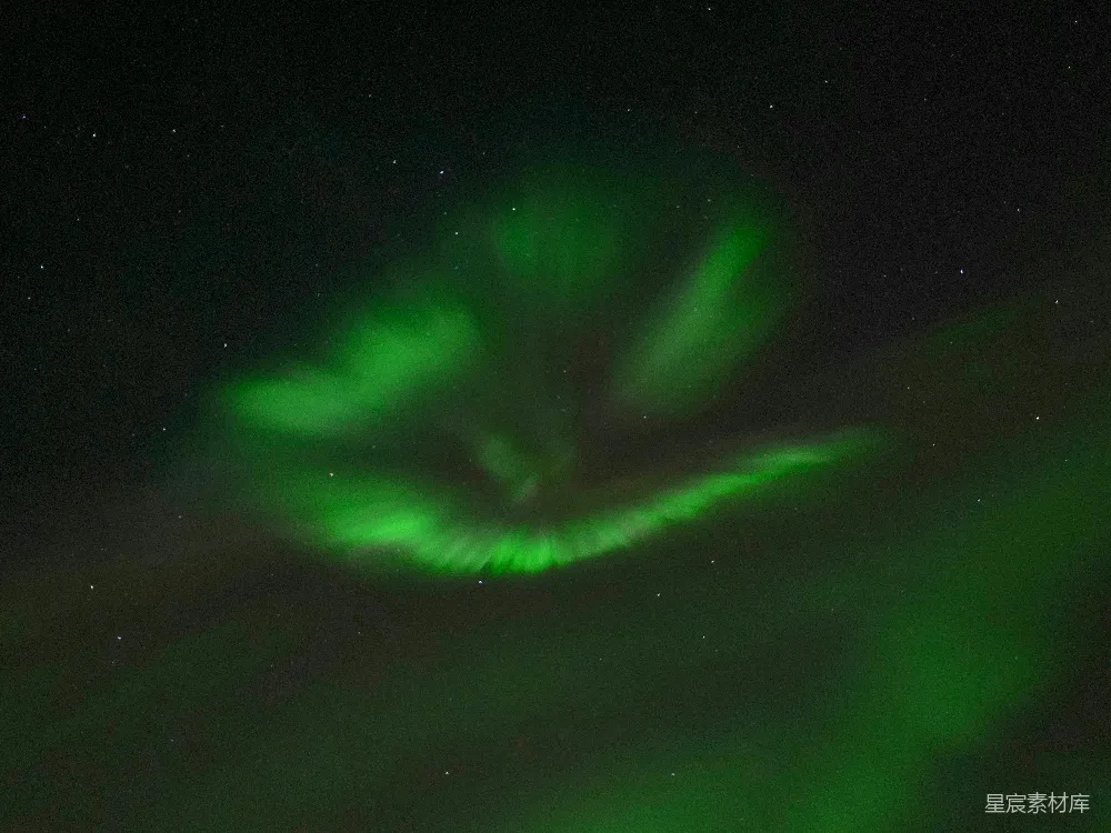 高清摄影 极光 夜景 自然风光 星空 绿色 极光下的夜空