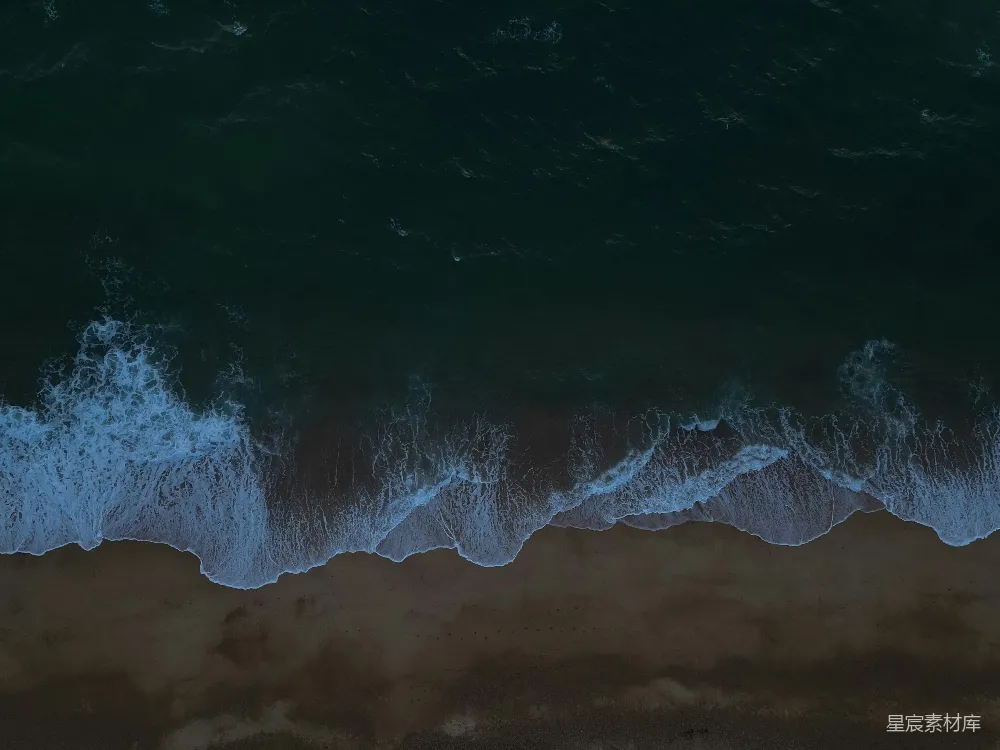 高清摄影 海滩 俯瞰 自然 海洋 海岸线 俯瞰海浪与沙滩