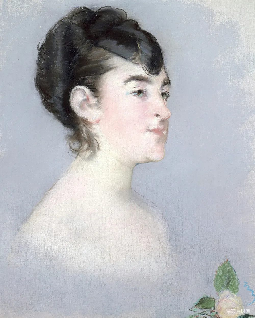高清摄影 油画 肖像画 女性 艺术 古典 侧脸油画肖像