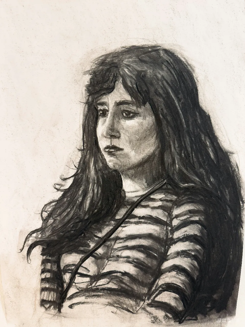 高清摄影 肖像画 黑白画 女性 写实风格 艺术 黑白素描女性肖像
