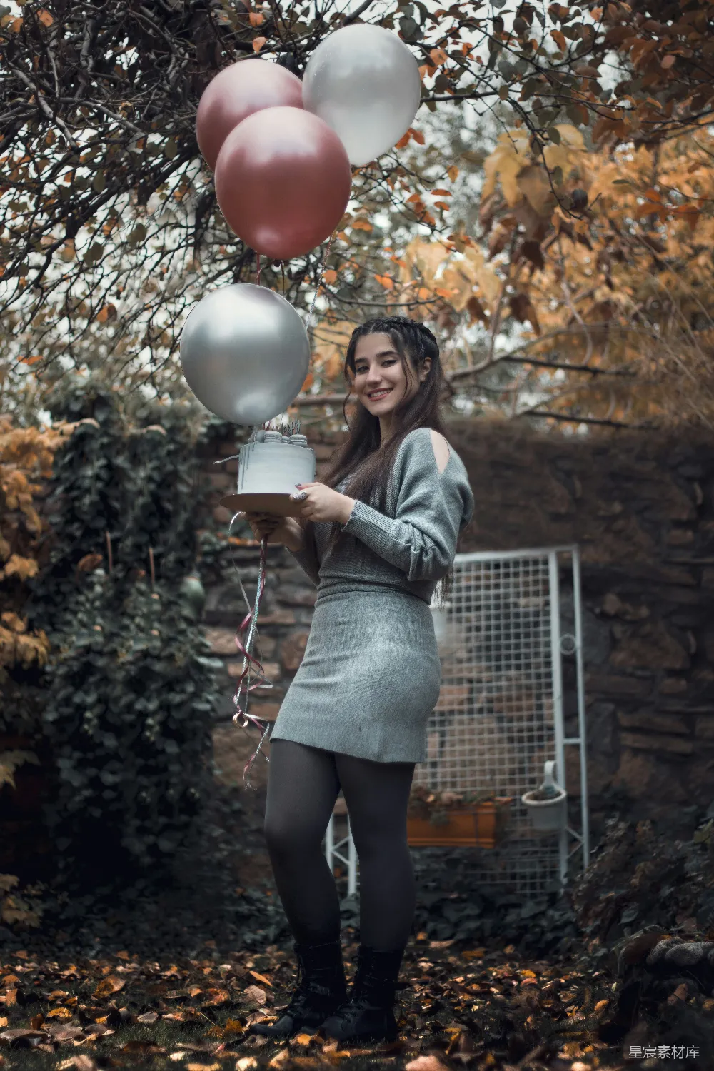 高清摄影 生日派对 秋日 花园 庆祝 快乐 秋日花园中的生日派对