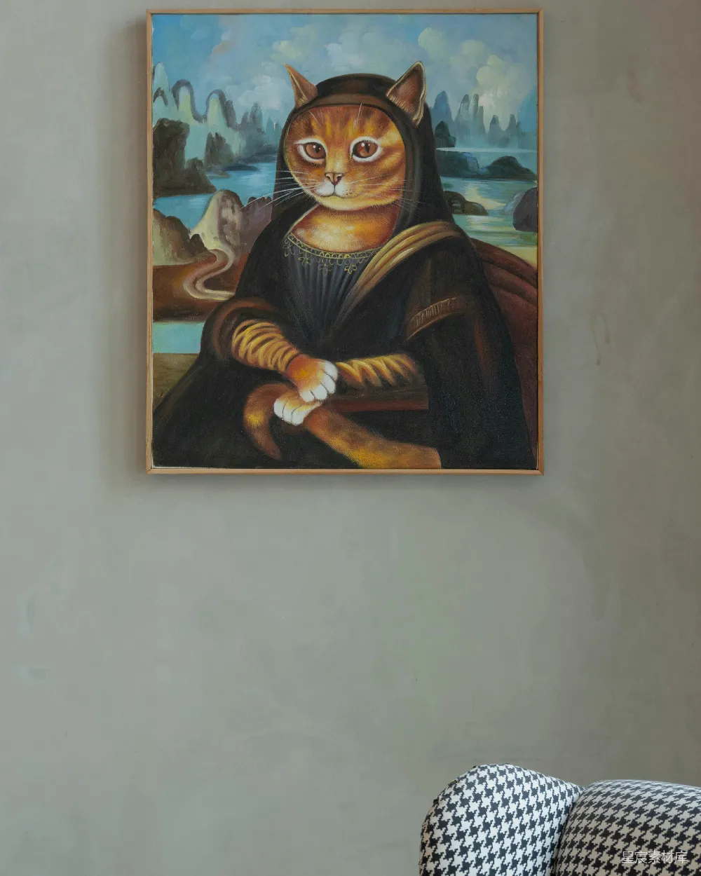 高清摄影 猫咪 艺术 幽默 创意 室内装饰 猫咪版蒙娜丽莎
