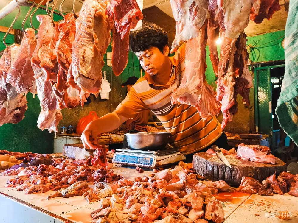 高清摄影 肉市 摊主 市场 日常 生活 肉市摊主