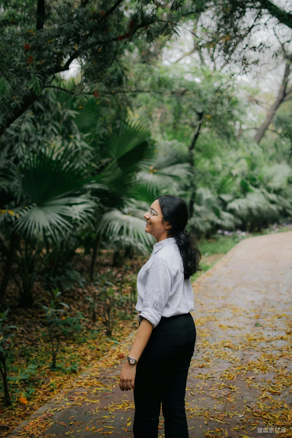 高清摄影 自然 休闲 户外 人物 放松 绿意盎然的午后漫步