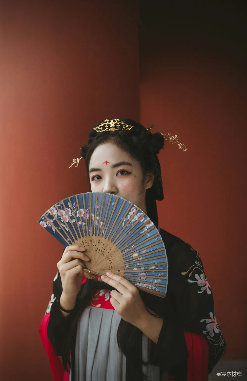 高清摄影 古典服饰 扇子 古典美学 传统文化 女性 古典美女手持扇子