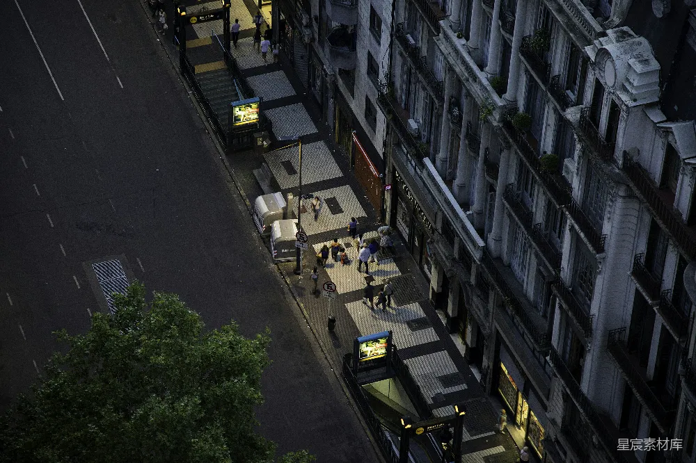 高清摄影 城市 俯瞰 街景 建筑 行人 城市街景俯瞰