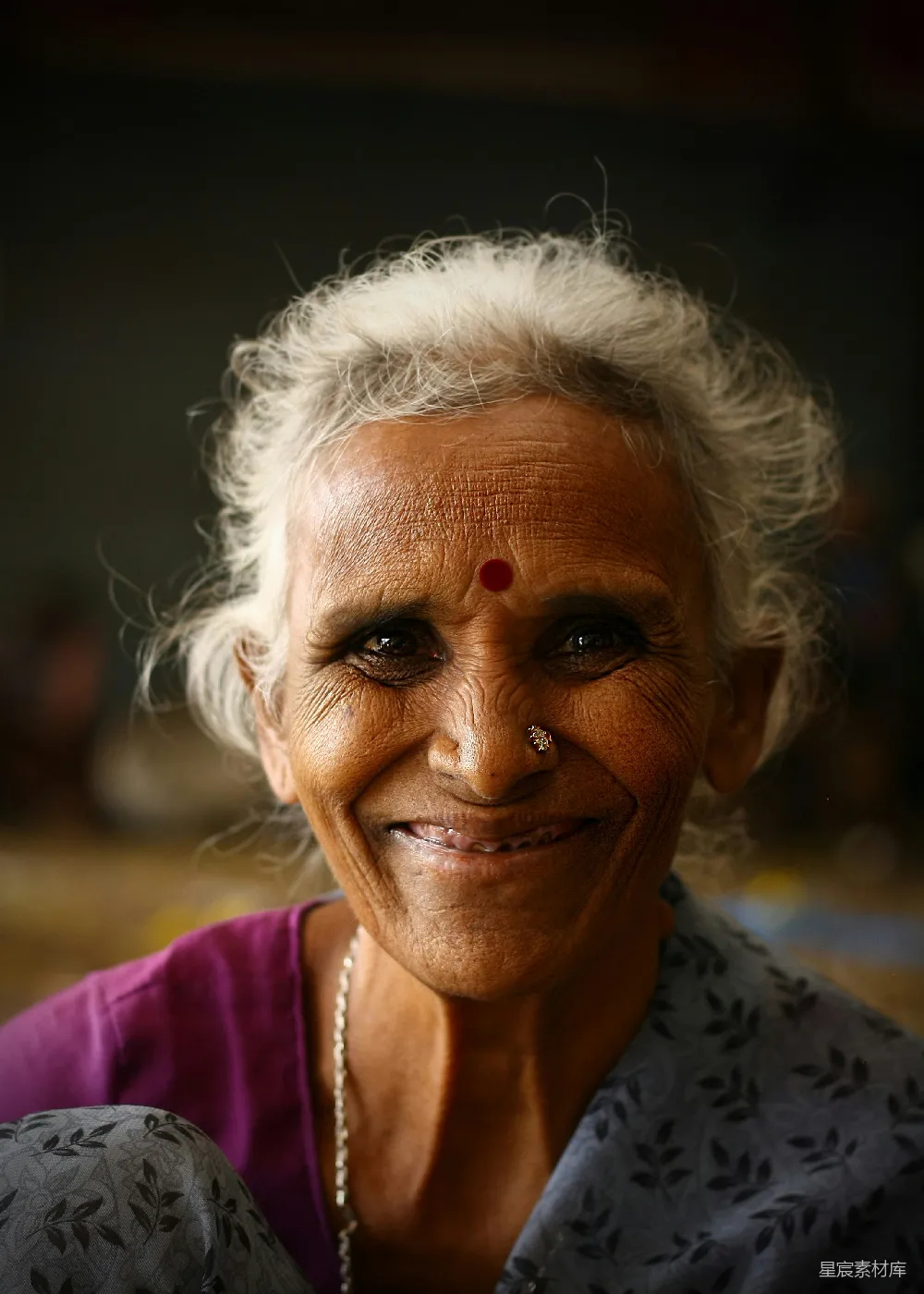 高清摄影 印度老妇人 微笑 传统 文化 人物 微笑的印度老妇人