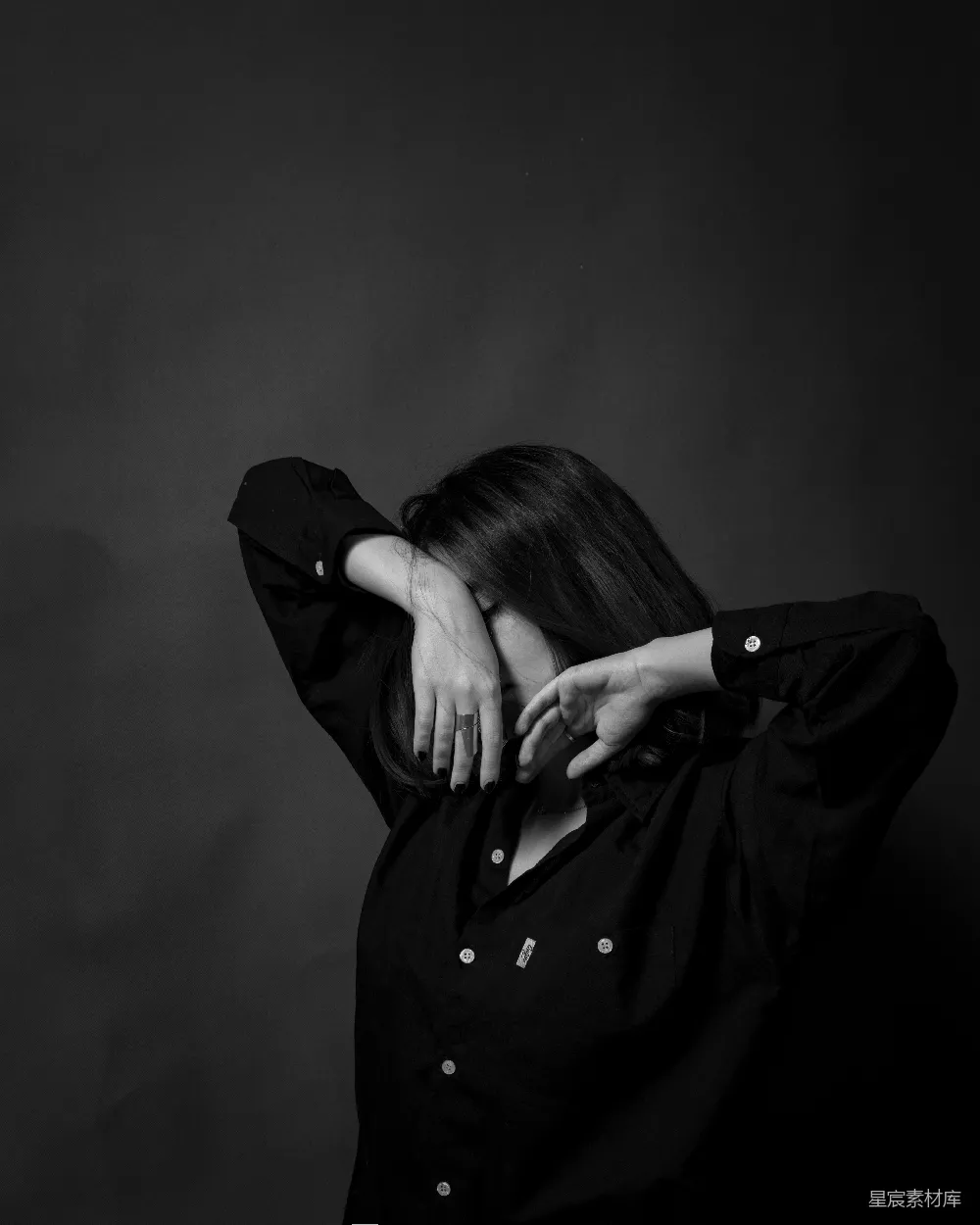 高清摄影 黑白色调 情感表达 艺术摄影 情感写真 女性肖像 遮面女子
