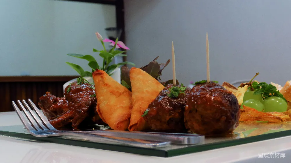 高清摄影 美食 印度菜 小吃 传统 开胃菜 美味印度小吃