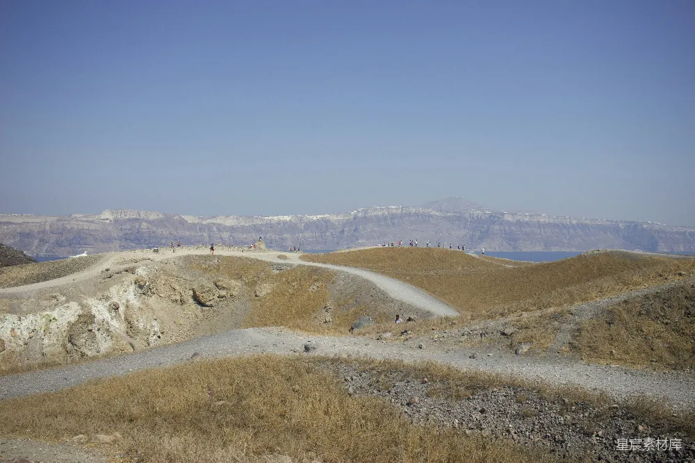 高清摄影 圣托里尼 火山口 步道 自然风光 旅游 圣托里尼岛的火山口步道