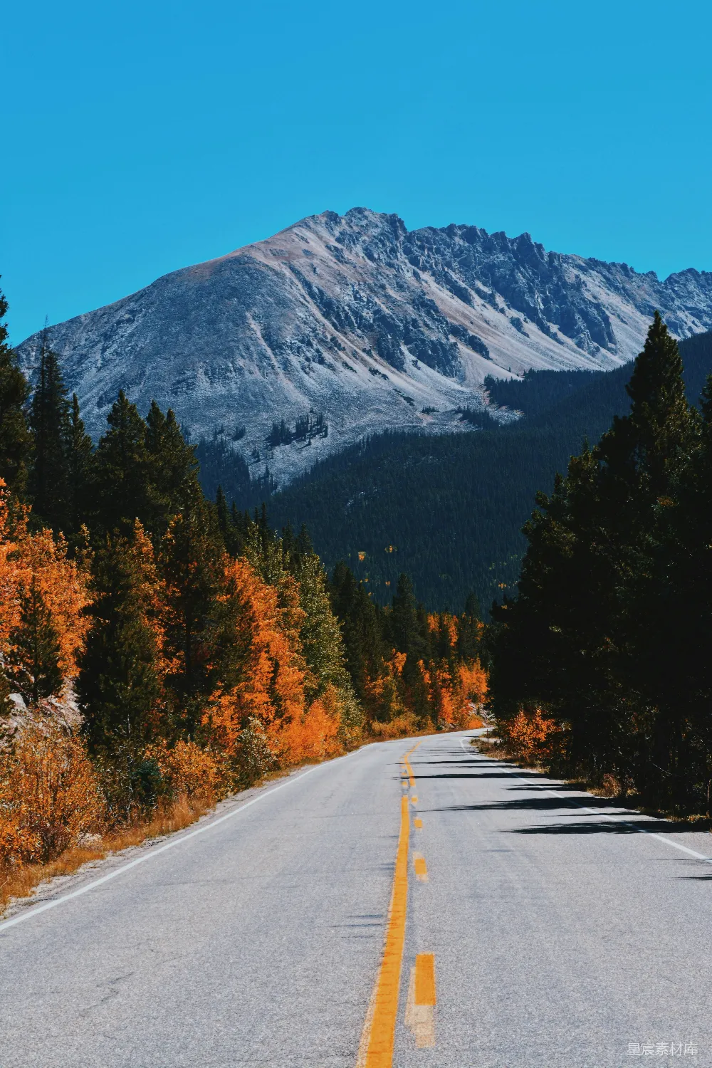 高清摄影 秋景 道路 山脉 自然风光 旅行 秋日山间道路