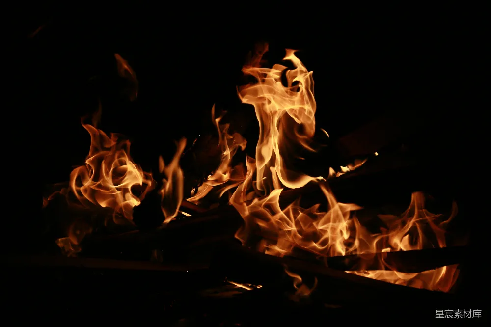 高清摄影 火光 温暖 夜晚 户外 自然 篝火的温暖