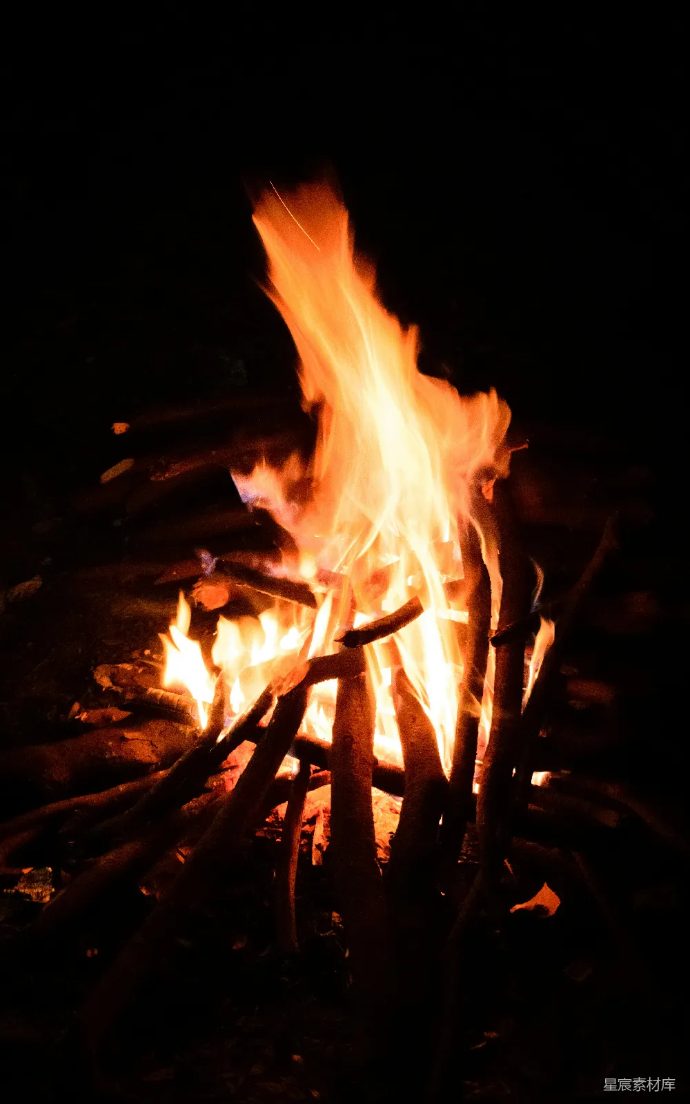 高清摄影 篝火 夜晚 温暖 户外 放松 篝火晚会