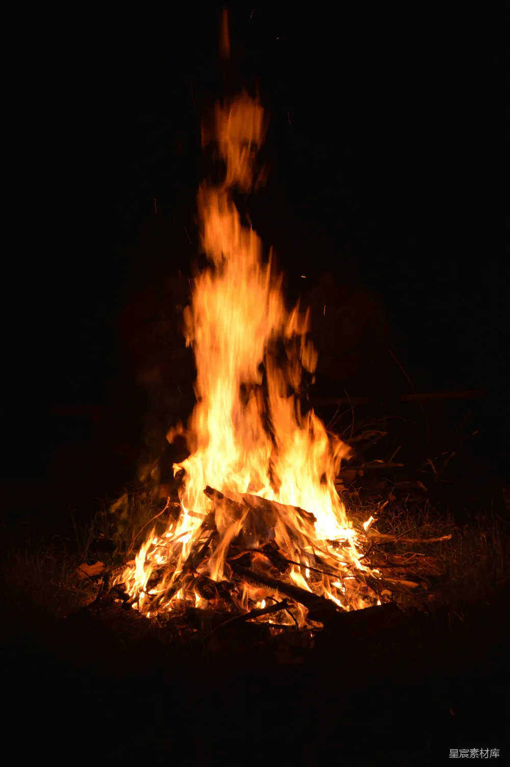 高清摄影 篝火 夜晚 温暖 自然 户外 夜晚的篝火