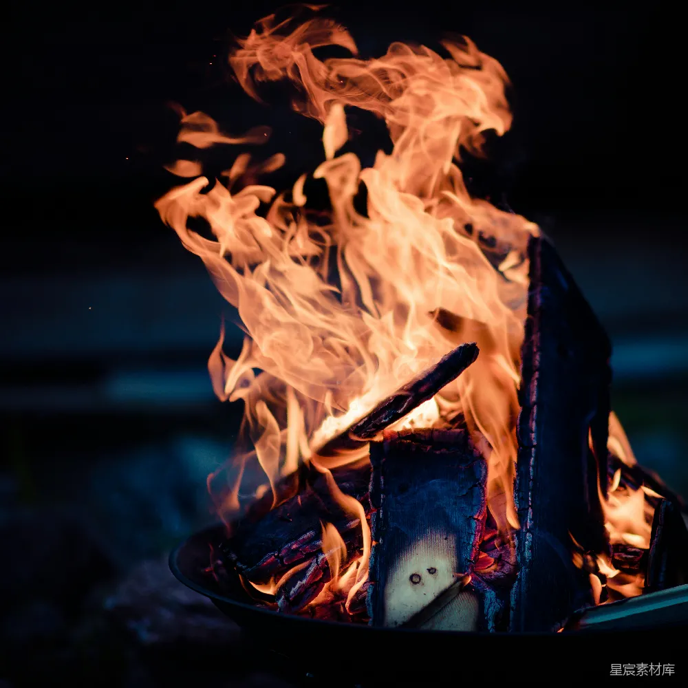 高清摄影 篝火 夜晚 自然 温暖 户外 夜幕下的篝火