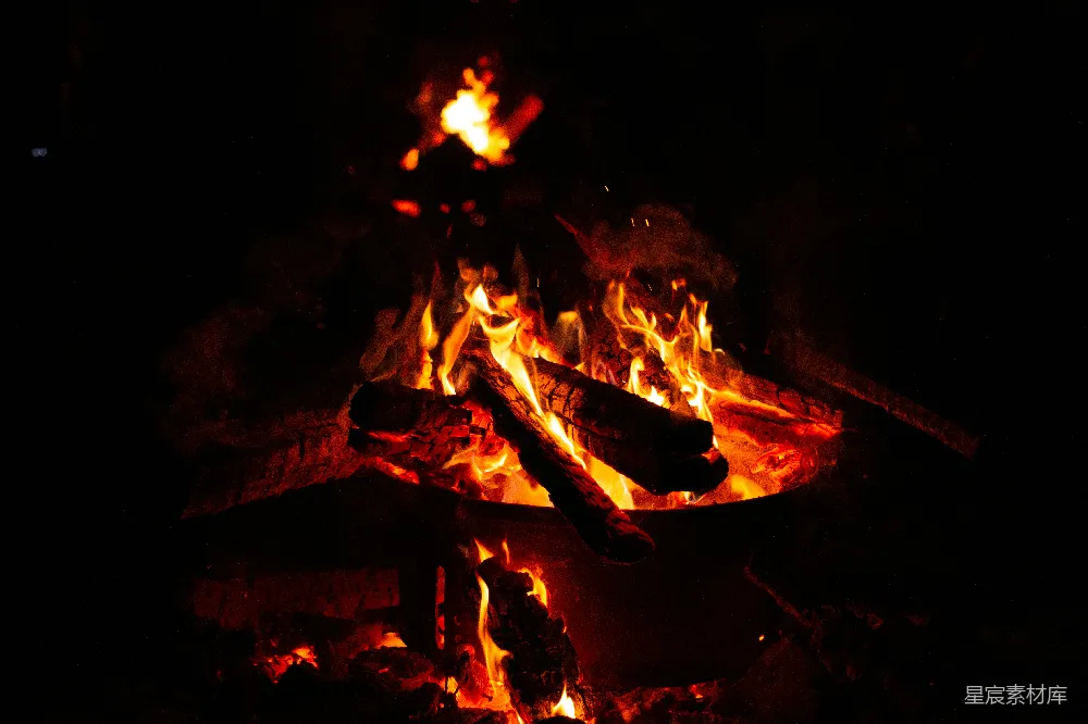高清摄影 篝火 夜晚 温暖 户外 休闲 篝火之夜