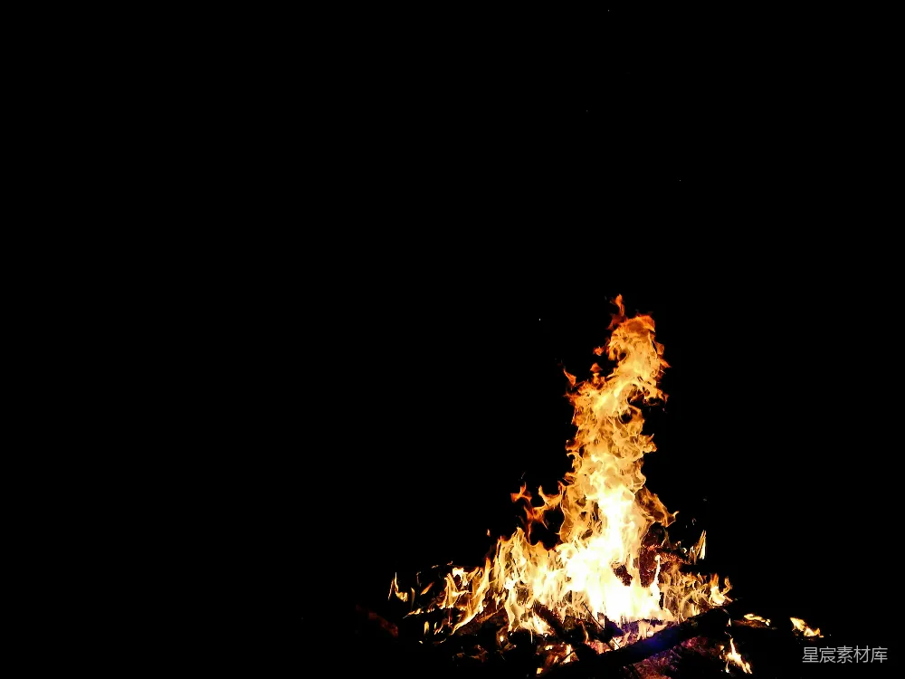 高清摄影 篝火 夜晚 自然 户外 温暖 夜幕下的篝火