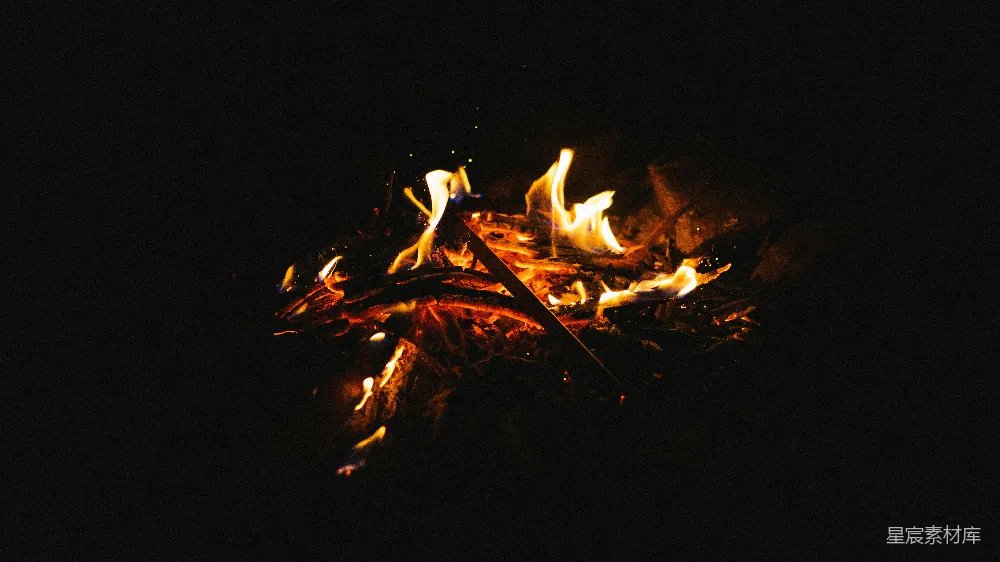 高清摄影 篝火 夜晚 温暖 自然 户外 篝火
