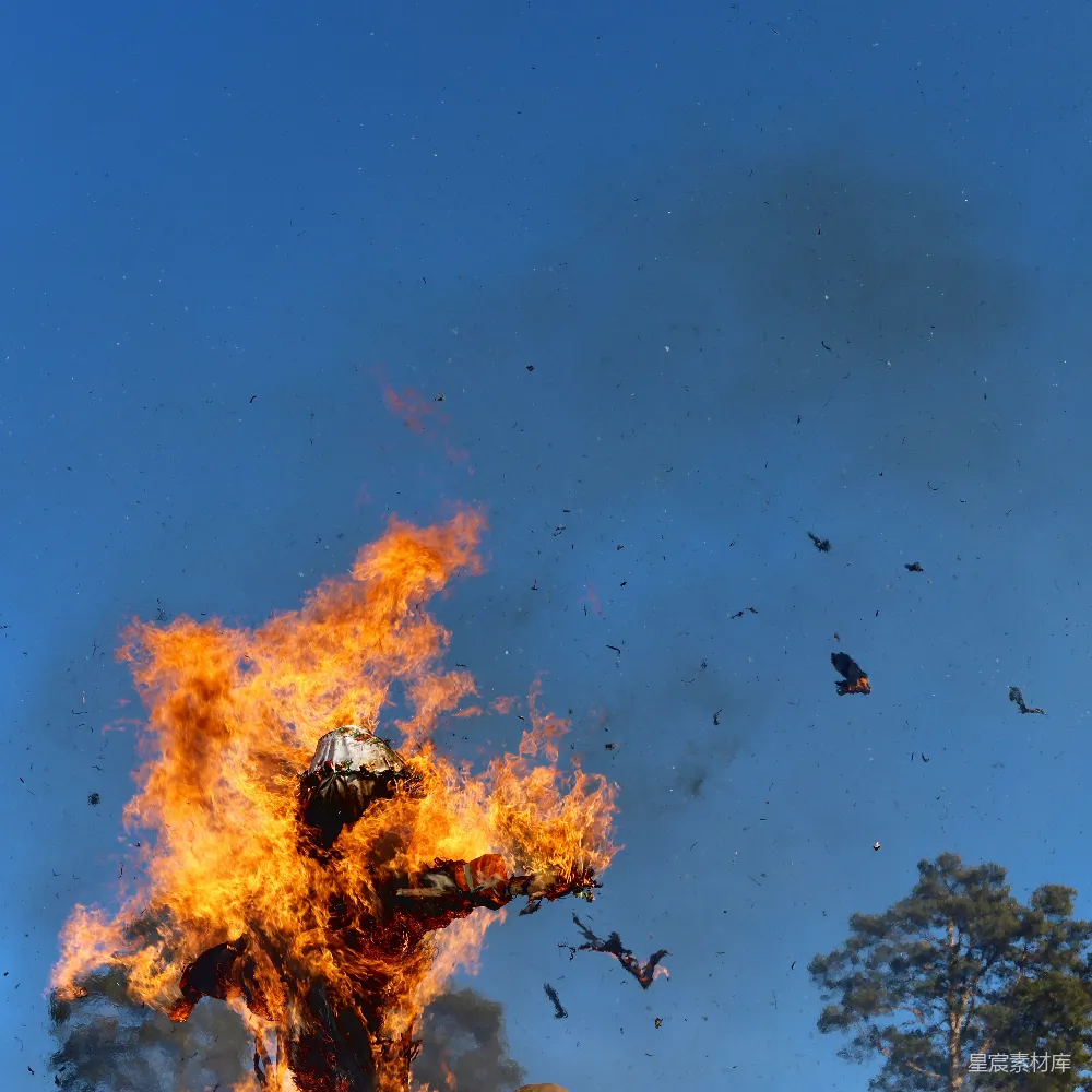 高清摄影 火焰 仪式 户外 传统 文化 熊熊燃烧的仪式