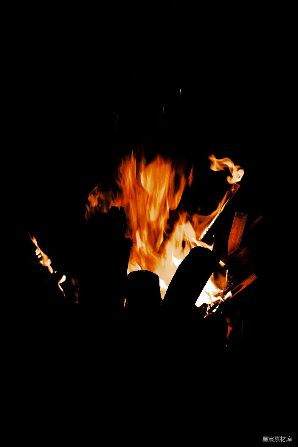 高清摄影 篝火 夜晚 温暖 户外活动 自然 夜幕下的篝火