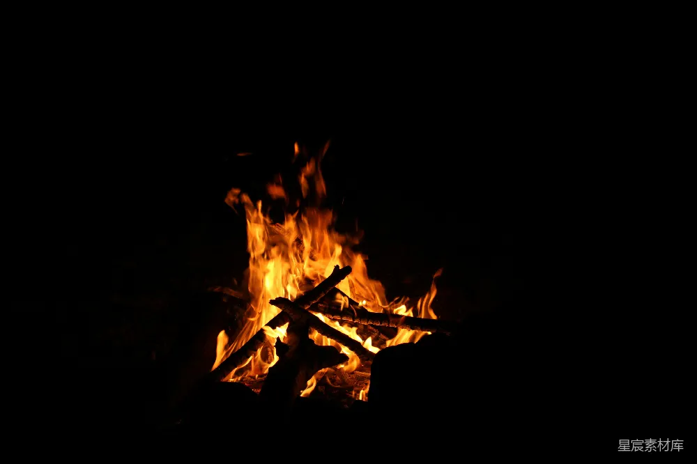 高清摄影 火堆 夜晚 温暖 自然 户外 篝火