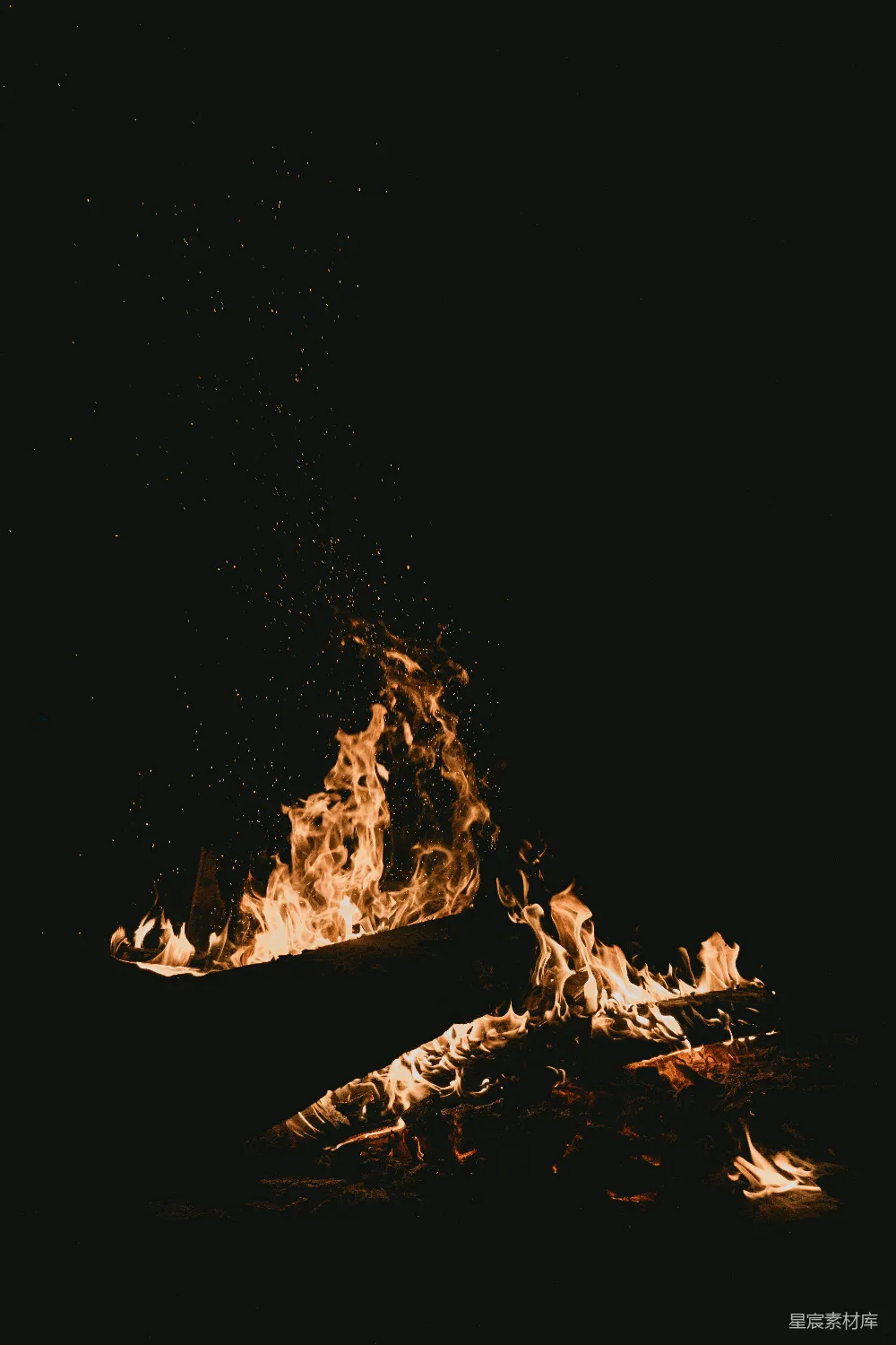 高清摄影 篝火 夜晚 自然 温暖 户外 篝火夜景